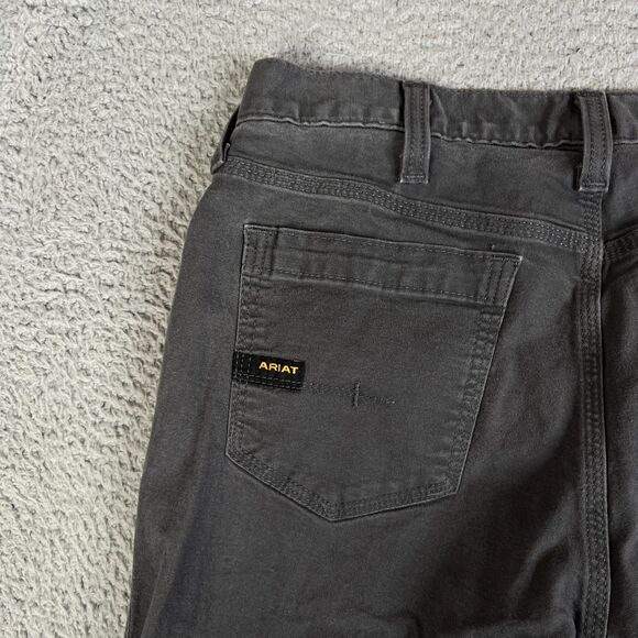Ariat Rebar M7 Slim Straight Leg Jeans Mens 30x32 Gray Field Carpenter Canvas - Picture 9 of 16